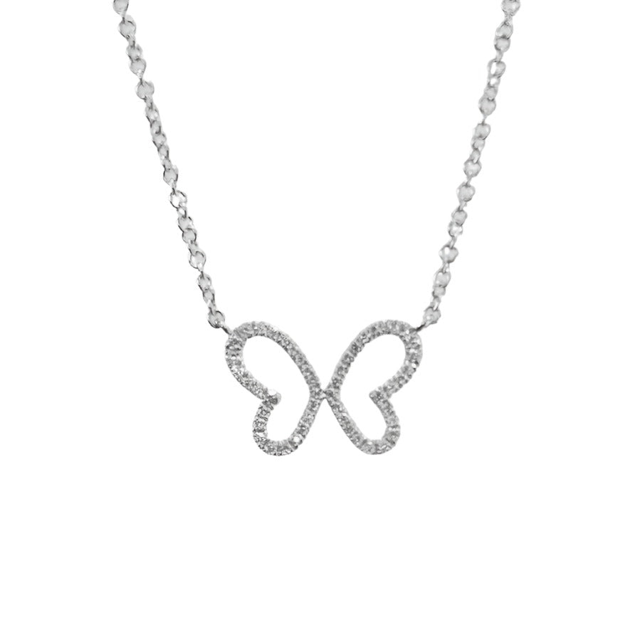 Load image into Gallery viewer, Single Butterfly Diamond Necklace - Happy Jewelers Fine Jewelry Lifetime Warranty
