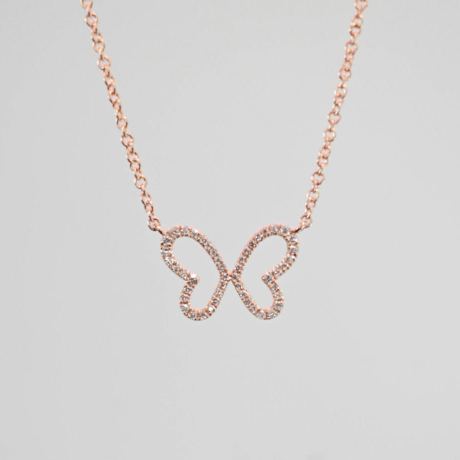 Single Butterfly Diamond Necklace - Happy Jewelers Fine Jewelry Lifetime Warranty