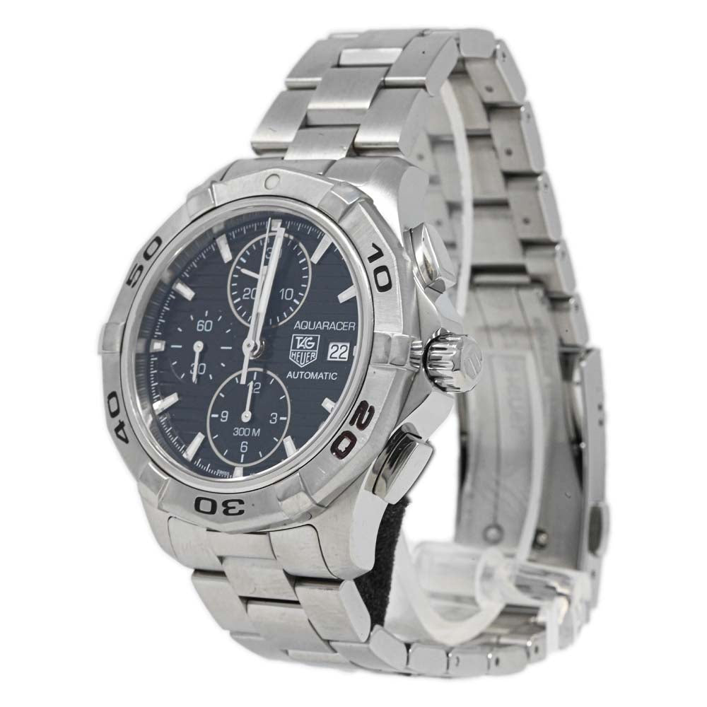 Load image into Gallery viewer, Tag Heuer Men&amp;#39;s Aquaracer Automatic Chronograph Stainless Steel 42mm Black Stick Dial Watch Reference #: CAP2110.BA0833 - Happy Jewelers Fine Jewelry Lifetime Warranty
