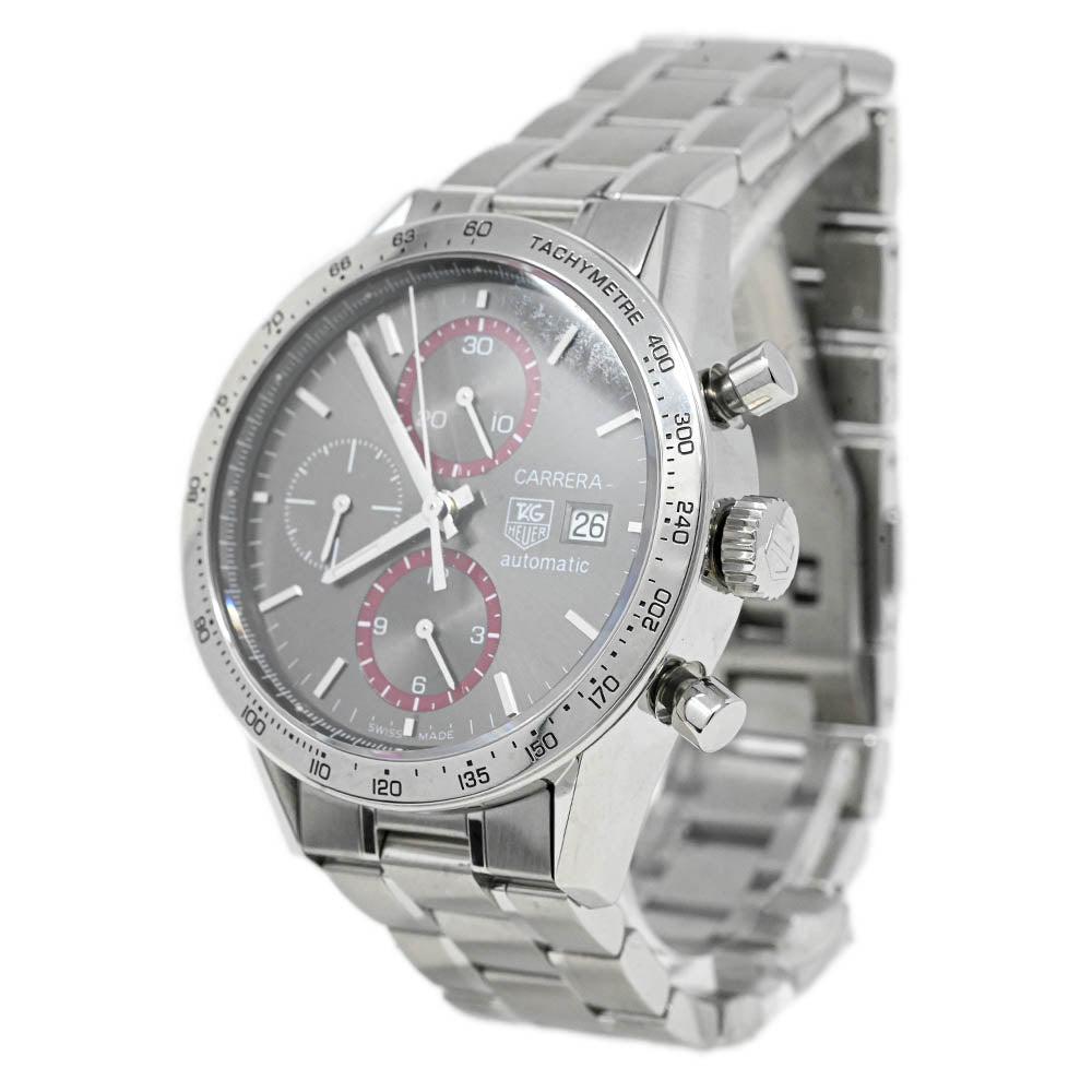 Tag Heuer Men's Carrera Stainless Steel 42mm Grey Chronograph Dial Watch Reference #: CV201AB.BA0794 - Happy Jewelers Fine Jewelry Lifetime Warranty