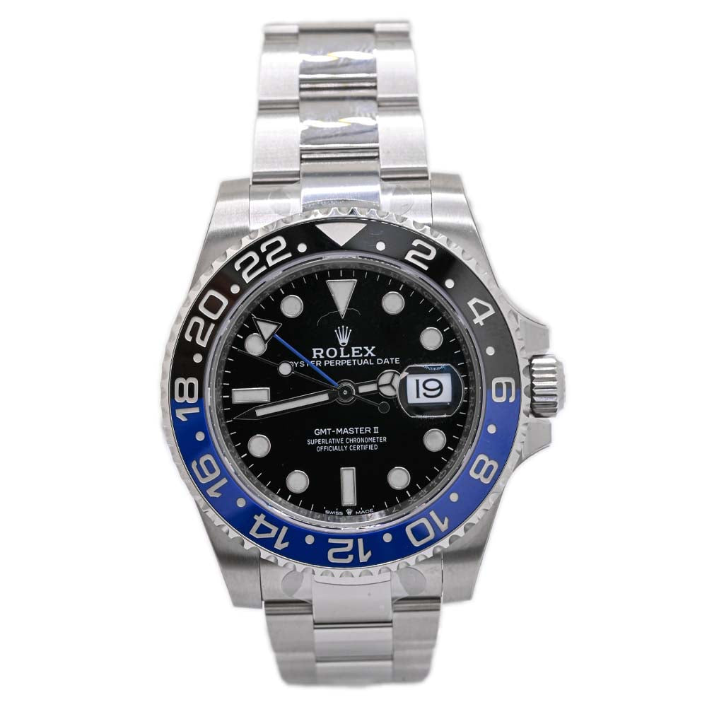 Load image into Gallery viewer, Rolex Mens GMT Master II Stainless Steel 40mm Black Dot Dial Watch Reference #: 126710BLNR - Happy Jewelers Fine Jewelry Lifetime Warranty
