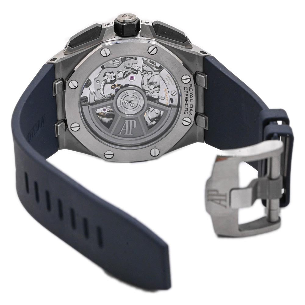 Audemars Piguet Men's Royal Oak Offshore Titanium 43mm Blue Chronograph Dial Watch - Happy Jewelers Fine Jewelry Lifetime Warranty