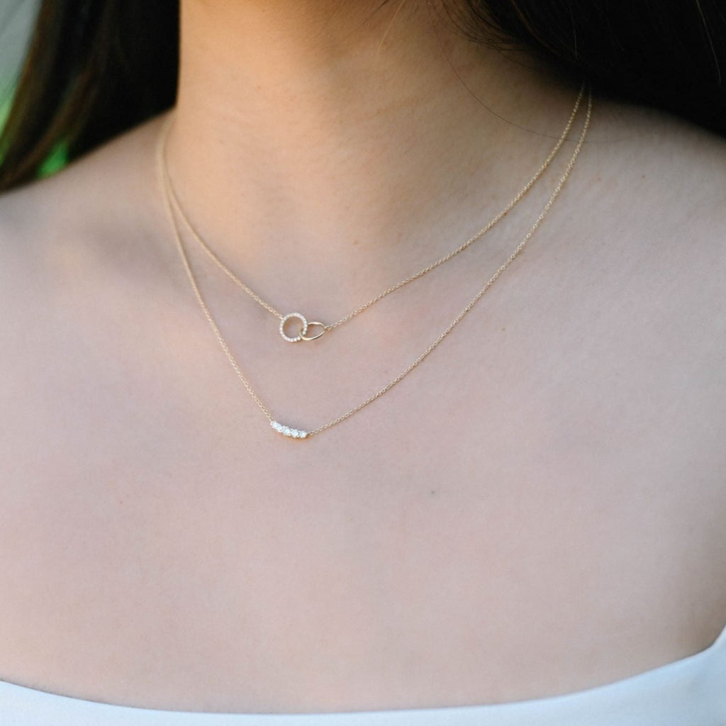Dainty 5 Diamond Pendant Necklace - Happy Jewelers Fine Jewelry Lifetime Warranty