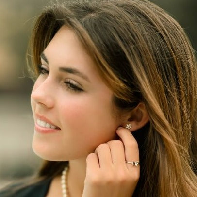 Star Flower Diamond Stud Earrings - Happy Jewelers Fine Jewelry Lifetime Warranty