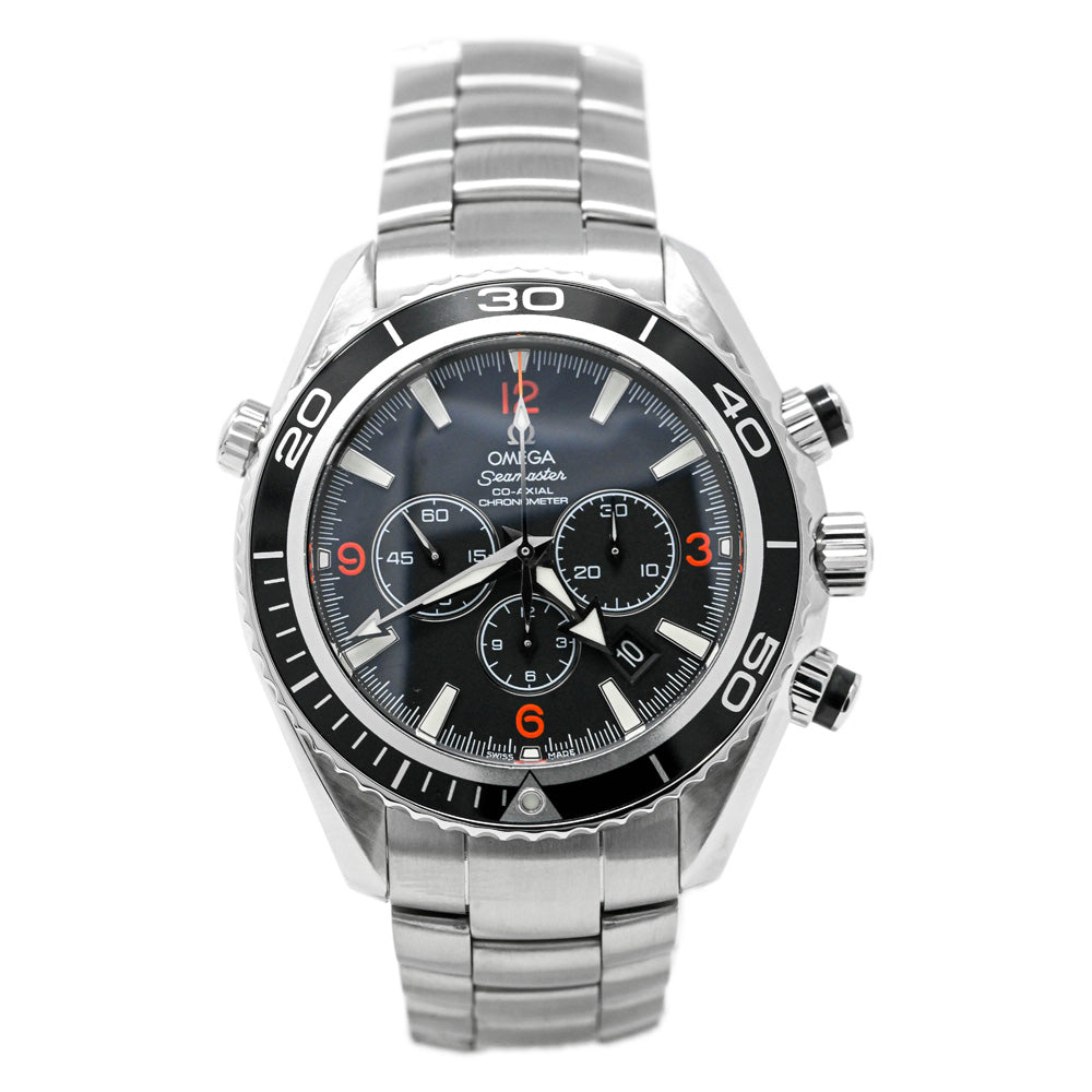 Omega Men's Seamaster Planet Ocean Titanium 45.5mm Black Chronograph Dial Watch Reference #: 2210.51.00 - Happy Jewelers Fine Jewelry Lifetime Warranty