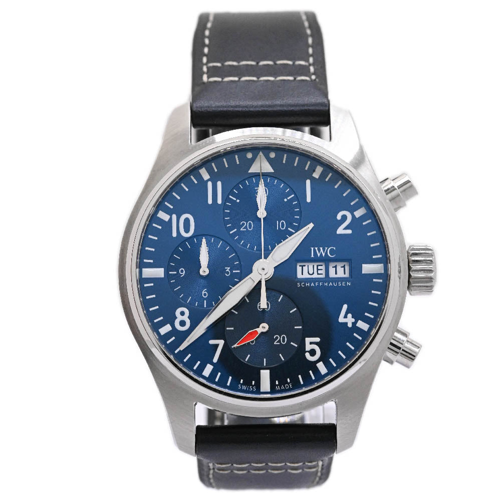 IWC Mens Pilot Chronograph Stainless Steel 41mm Blue Dial Watch Reference #: IW388101 - Happy Jewelers Fine Jewelry Lifetime Warranty