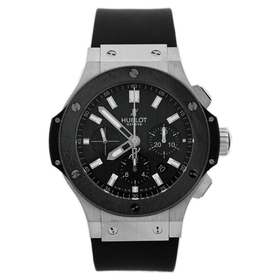 Hublot Men's Big Bang Stainless Steel 44mm Matte Black Stick Dial Watch Reference #: 301.SX.1170.RX - Happy Jewelers Fine Jewelry Lifetime Warranty