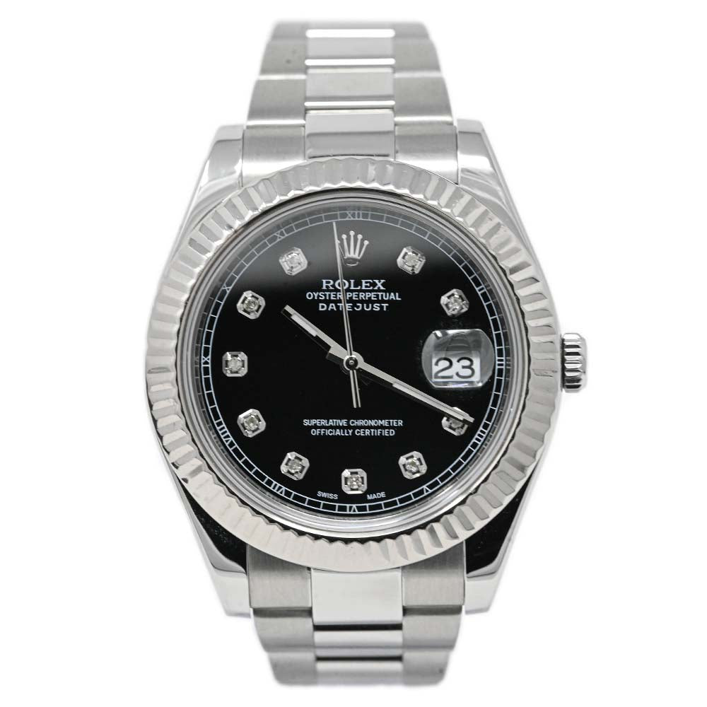 Load image into Gallery viewer, Rolex Men&amp;#39;s Datejust II Stainless Steel 41mm Blue Stick Dial Watch Reference #: 116334 - Happy Jewelers Fine Jewelry Lifetime Warranty
