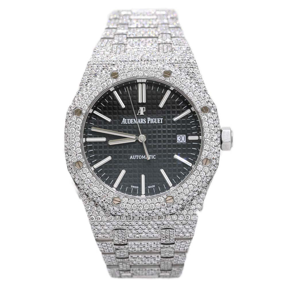 Load image into Gallery viewer, Audemars Piguet Mens Royal Oak Stainless Steel 41mm Black Stick Dial Watch Reference #: 15500ST.OO.1220ST.03 - Happy Jewelers Fine Jewelry Lifetime Warranty
