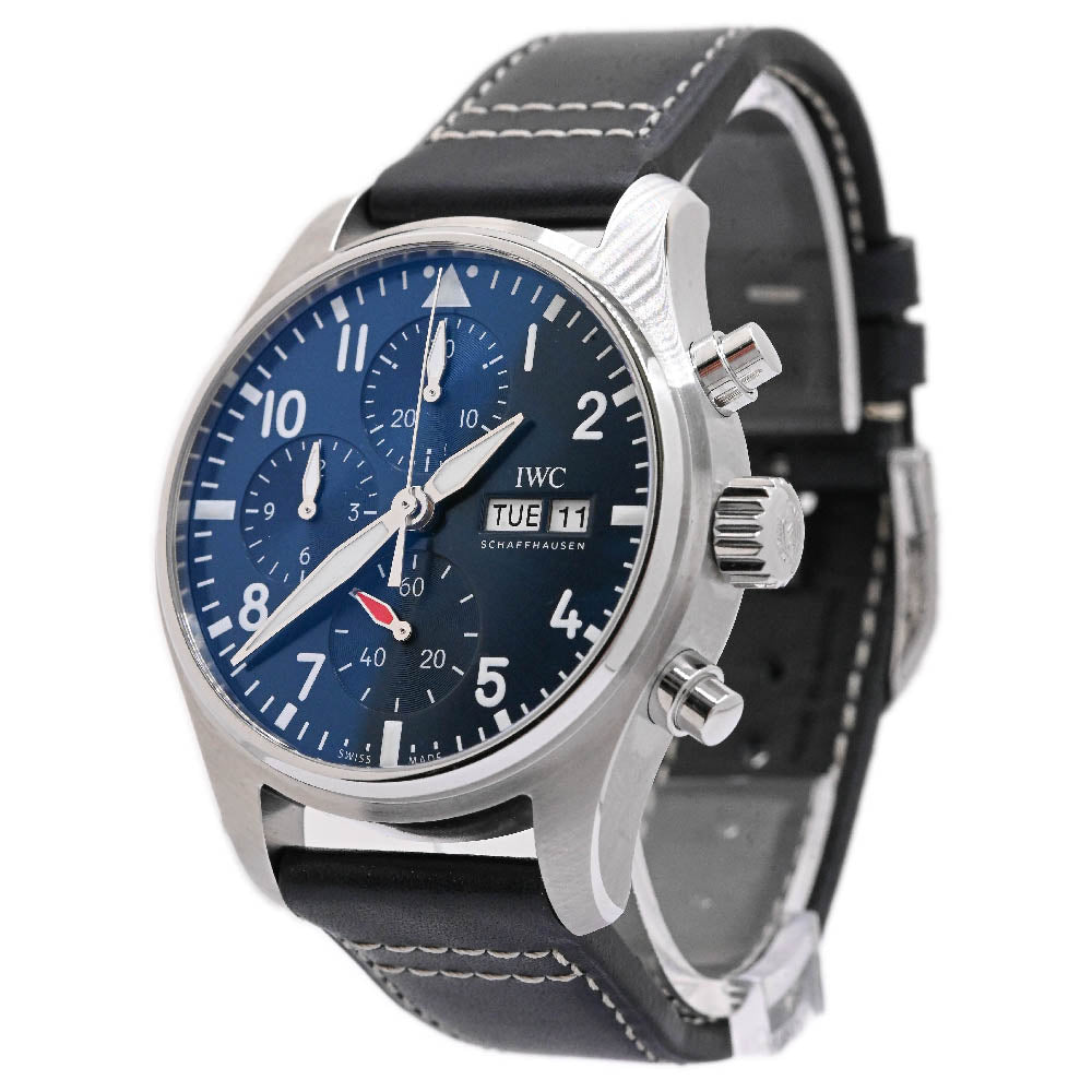 IWC Mens Pilot Chronograph Stainless Steel 41mm Blue Dial Watch Reference #: IW388101 - Happy Jewelers Fine Jewelry Lifetime Warranty
