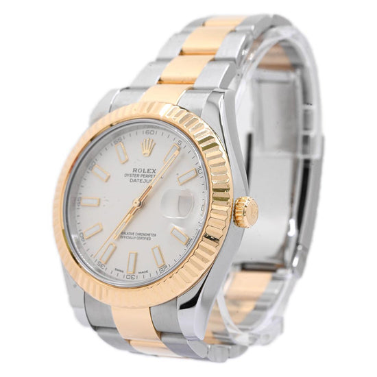 Load image into Gallery viewer, Rolex Men&amp;#39;s Datejust Two Tone Yellow Gold and Stainless Steel 41mm Ivory Stick Dial Watch Reference #: 116333 - Happy Jewelers Fine Jewelry Lifetime Warranty
