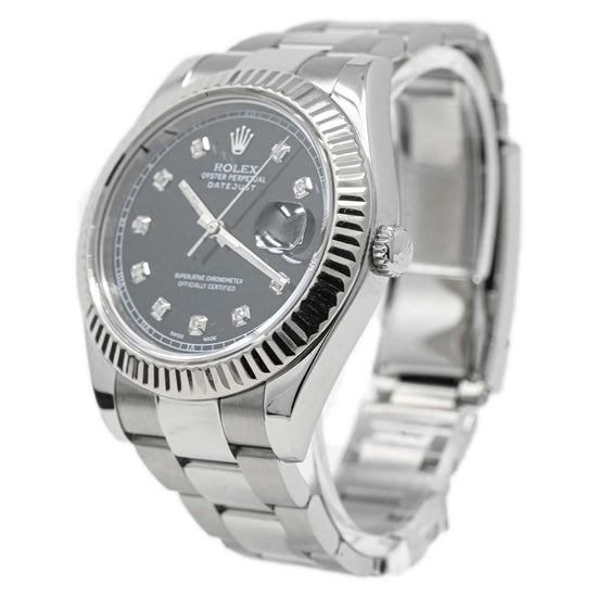 Load image into Gallery viewer, Rolex Men&amp;#39;s Datejust II Stainless Steel 41mm Black Stick Dial Watch Reference #: 116334 - Happy Jewelers Fine Jewelry Lifetime Warranty
