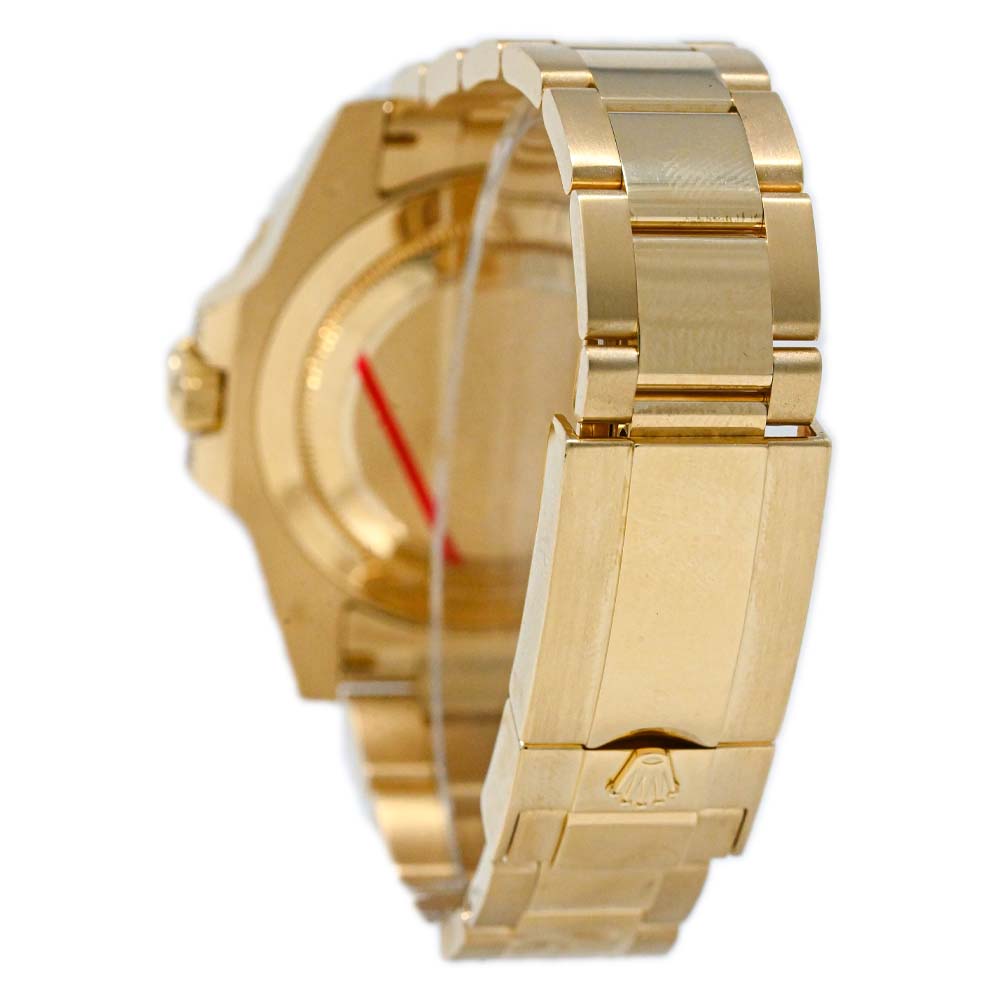 Rolex Men's GMT - Master II Yellow Gold 40mm Black Dot Dial Watch Reference #: 116758SARU - Happy Jewelers Fine Jewelry Lifetime Warranty