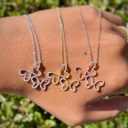 Double Butterfly Diamond Necklace - Happy Jewelers Fine Jewelry Lifetime Warranty