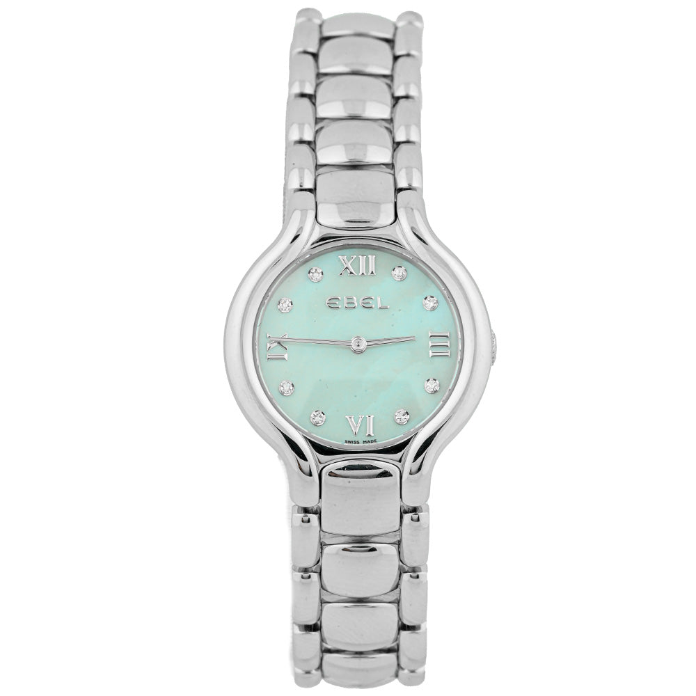 Ebel Ladies Beluga Stainless Steel 27mm Mother of Pearl Roman & Diamond Dot Watch Reference #: E9157421 - Happy Jewelers Fine Jewelry Lifetime Warranty