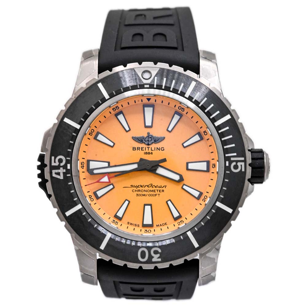 Breitling Men's Superocean Titanium 48mm Yellow Stick Dial Watch Reference #: E17369241I1S1 - Happy Jewelers Fine Jewelry Lifetime Warranty