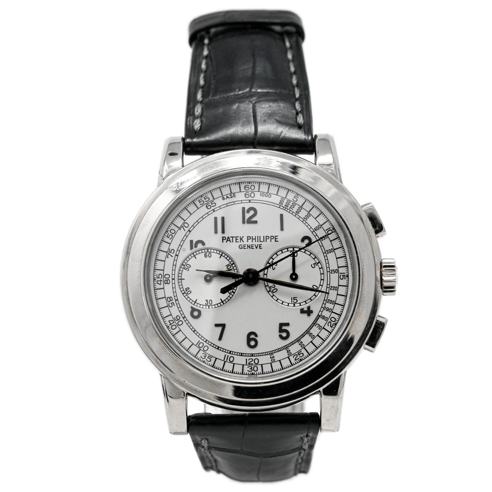 Load image into Gallery viewer, Patek Philippe Men&amp;#39;s Complications Chronograph 5070 White Gold 42mm Cream Lacquered Dial Watch Reference #: 5070G-001 - Happy Jewelers Fine Jewelry Lifetime Warranty
