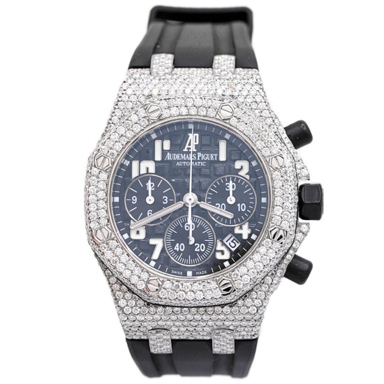 Load image into Gallery viewer, Audemars Piguet Ladies Stainless Steel 37mm Black Chronograph Dial Reference #: 26283ST.OO.D002CA.01 - Happy Jewelers Fine Jewelry Lifetime Warranty
