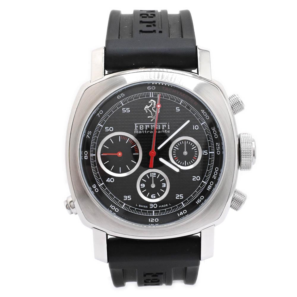 Panerai Men's Ferrari Rattrapante Stainless Steel 45mm Black Chronograph Texture Dial Watch Reference: FER00005 - Happy Jewelers Fine Jewelry Lifetime Warranty