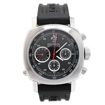 Panerai Men's Ferrari Rattrapante Stainless Steel 45mm Black Chronograph Texture Dial Watch Reference: FER00005 - Happy Jewelers Fine Jewelry Lifetime Warranty