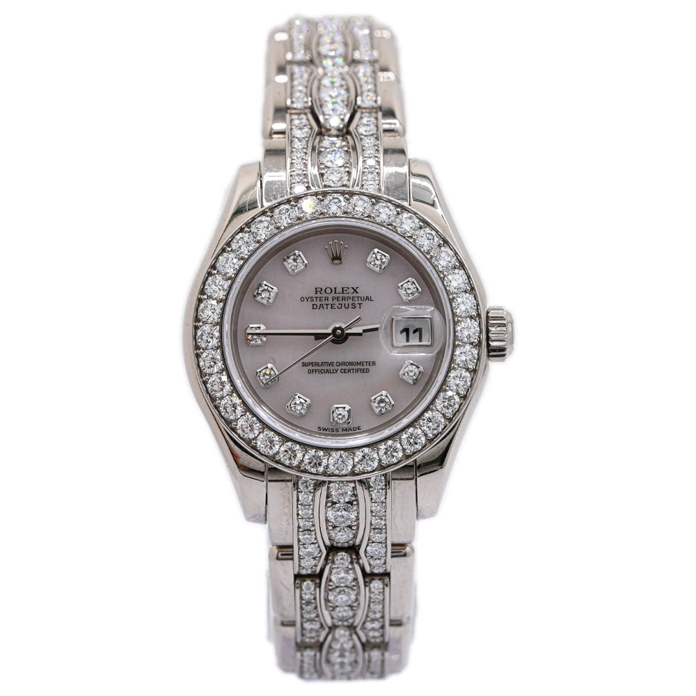 Rolex Ladies Pearlmaster White Gold 29mm White MOP Diamond Dial Watch Reference #: 80299 - Happy Jewelers Fine Jewelry Lifetime Warranty
