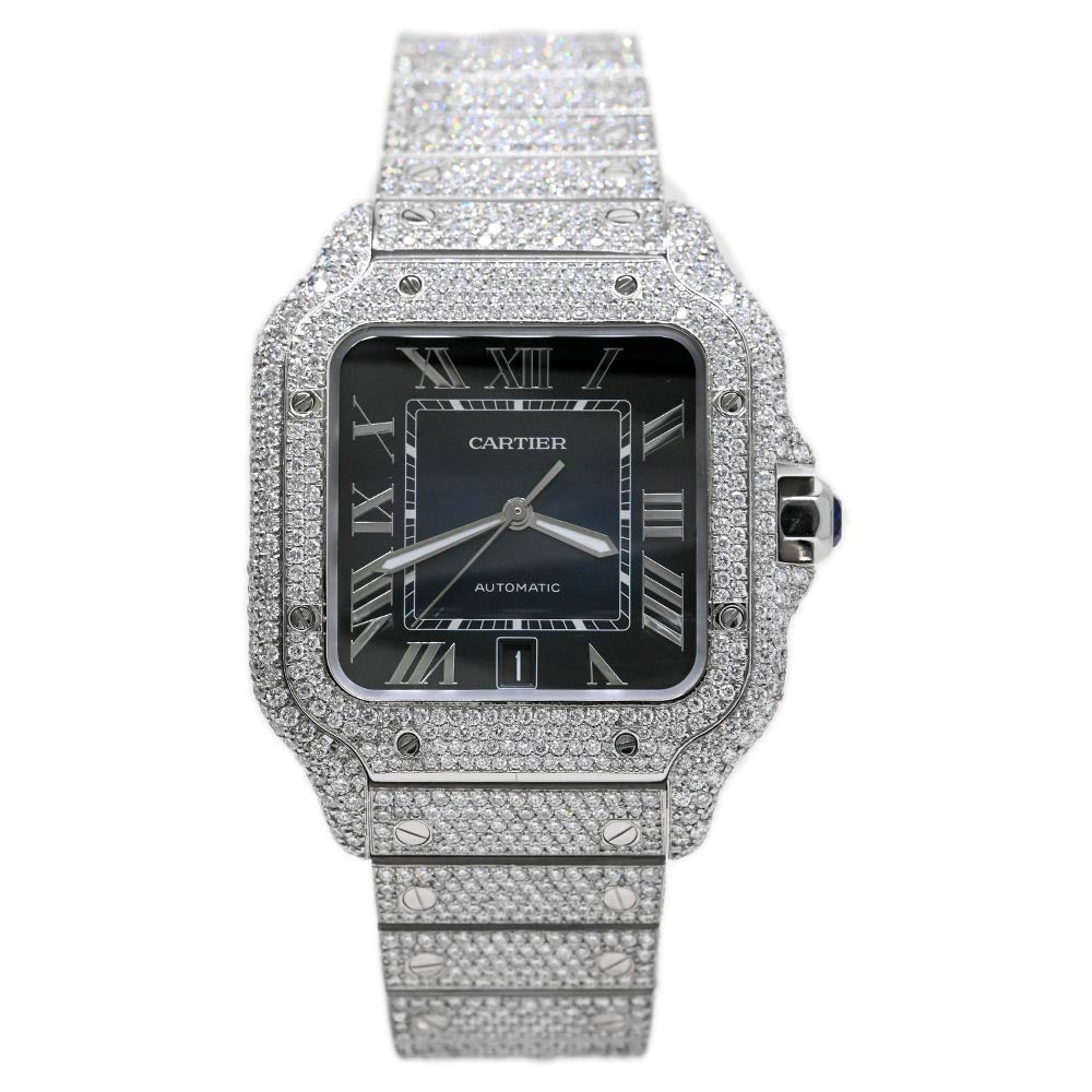 Santos de Cartier 39.8mm x 47.5mm Stainless Steel Case, Blue Gradient Roman Dial Watch Reference #: WSSA0030 - Happy Jewelers Fine Jewelry Lifetime Warranty