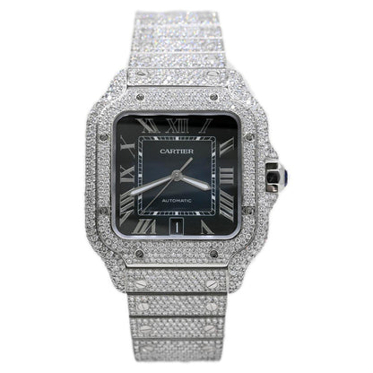 Santos de Cartier 39.8mm x 47.5mm Stainless Steel Case, Blue Gradient Roman Dial Watch Reference #: WSSA0030 - Happy Jewelers Fine Jewelry Lifetime Warranty