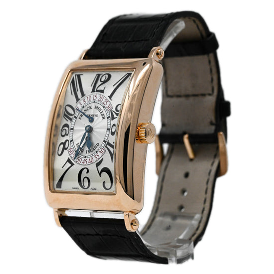 Franck Muller Mens Long Island Rose Gold 45 x 32mm White Numbered Dial Watch - Happy Jewelers Fine Jewelry Lifetime Warranty