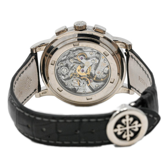 Load image into Gallery viewer, Patek Philippe Men&amp;#39;s Complications Chronograph 5070 White Gold 42mm Cream Lacquered Dial Watch Reference #: 5070G-001 - Happy Jewelers Fine Jewelry Lifetime Warranty
