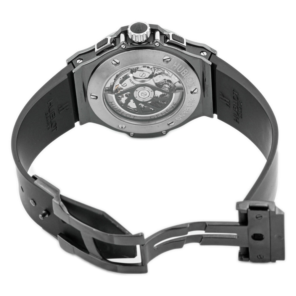 Hublot Mens Big Bang Black Ceramic 44mm Black Chronograph Arabic and Stick Dial Watch Reference #: 31.CK.114.RX - Happy Jewelers Fine Jewelry Lifetime Warranty