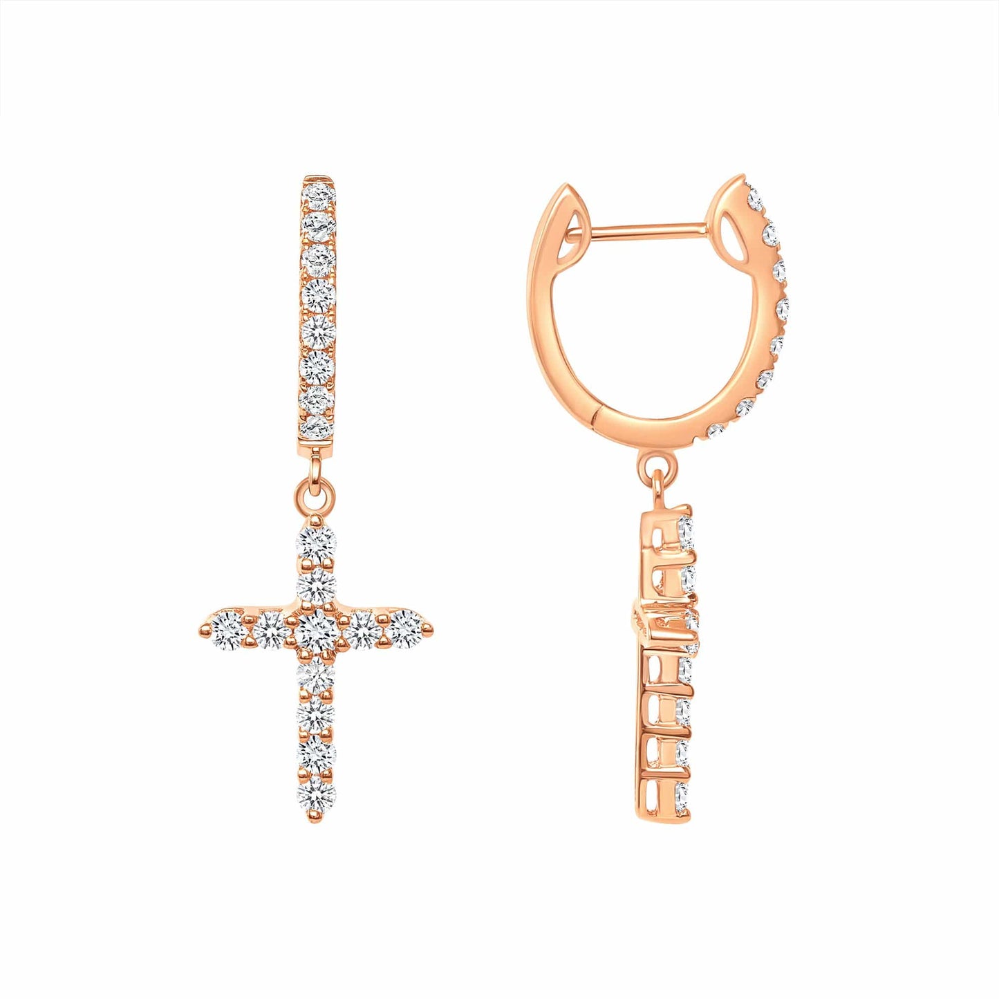 Diamond Cross Earrings - Happy Jewelers Fine Jewelry Lifetime Warranty