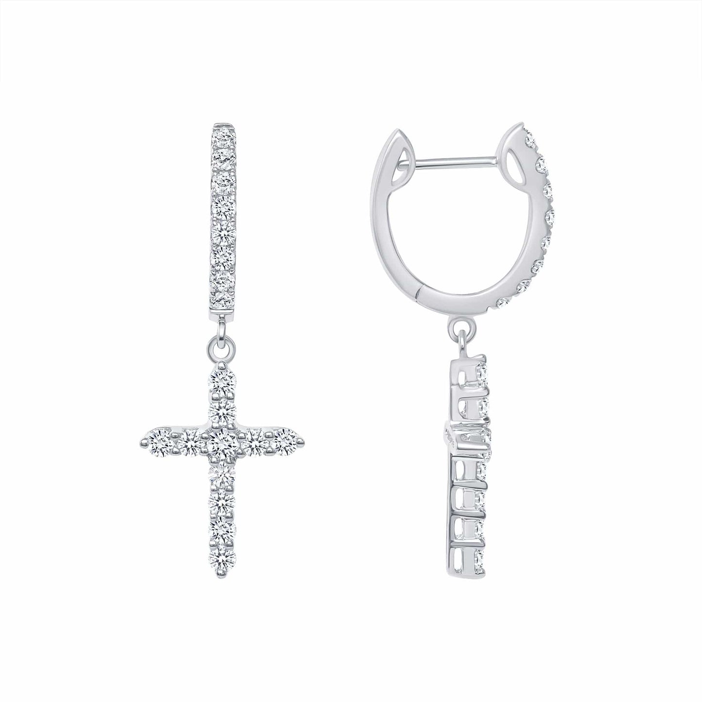 Load image into Gallery viewer, Diamond Cross Earrings - Happy Jewelers Fine Jewelry Lifetime Warranty
