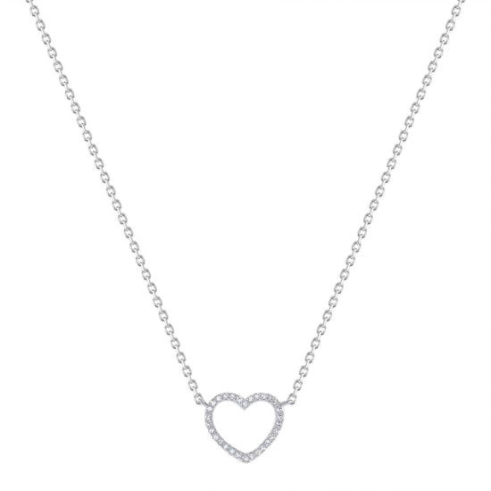 Small Open-Heart Diamond Necklace - Happy Jewelers Fine Jewelry Lifetime Warranty