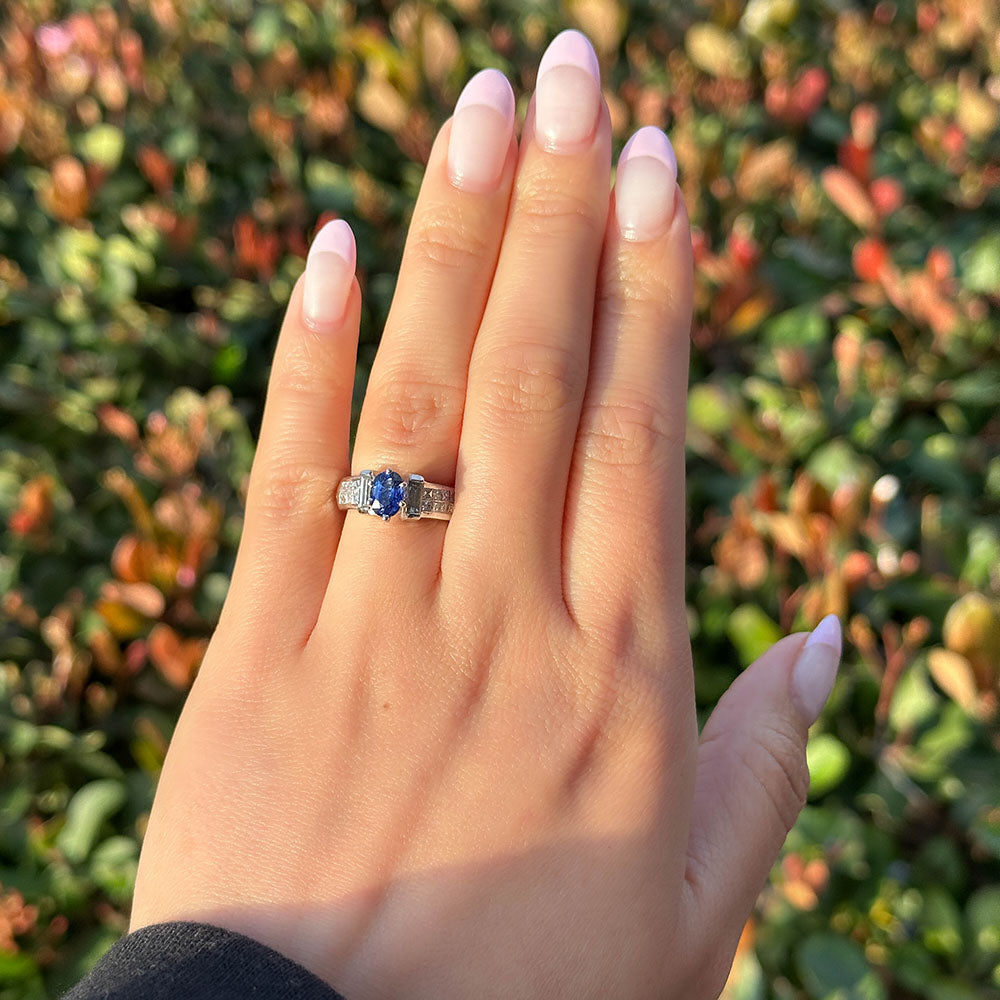 Sapphire diamond 3 stone ring Clearance