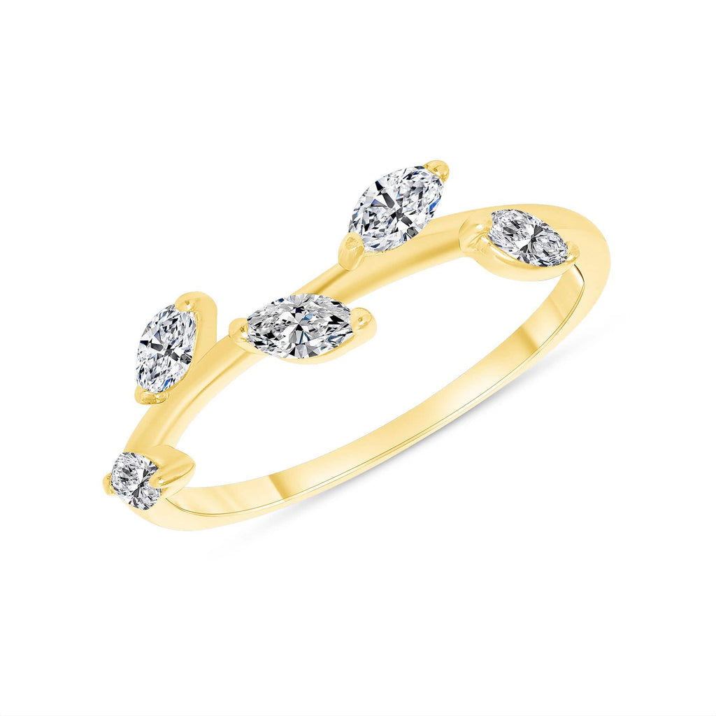 The Diamond Leaf Ring - Happy Jewelers Fine Jewelry Lifetime Warranty