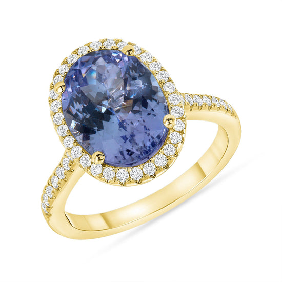 Load image into Gallery viewer, 4 Carat Oval Tanzanite Ring - Happy Jewelers Fine Jewelry Lifetime Warranty
