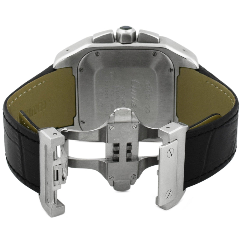 Cartier Men's Santos 100 XL Stainless Steel 41mmx54mm Silver Roman Dial Watch Reference #: W20090X8 - Happy Jewelers Fine Jewelry Lifetime Warranty