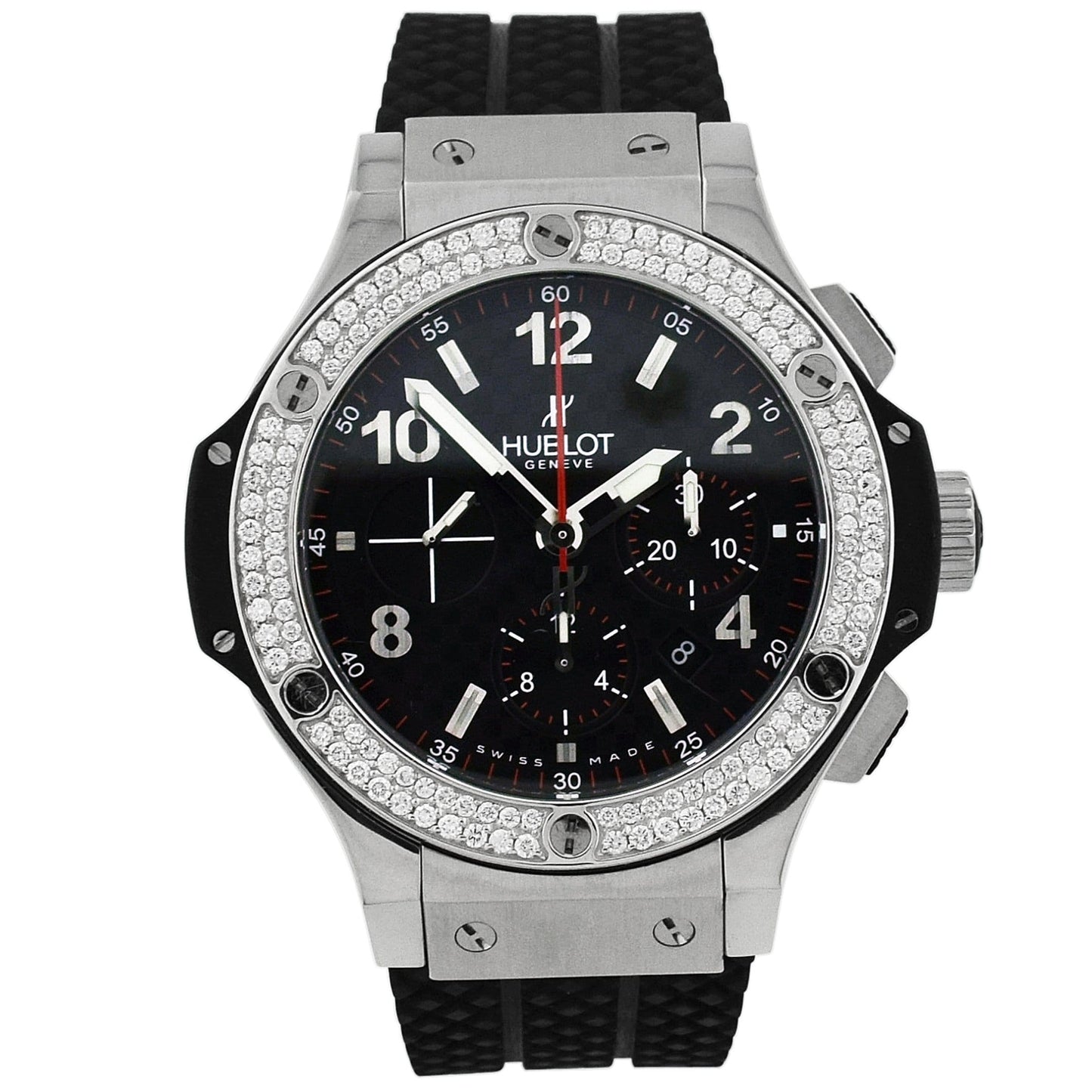 Load image into Gallery viewer, Hublot Big Bang 44mm Grey Dial Black Bezel Stainless Steel Case on a Brown Leather Strap - Happy Jewelers Fine Jewelry Lifetime Warranty
