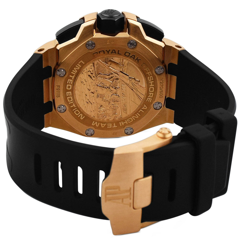 Audemars Piguet Men's Royal Oak Offshore 18KT Rose Gold 44mm Black Arabic Dial Watch Ref# 26062OR.OO.A002CA.01 - Happy Jewelers Fine Jewelry Lifetime Warranty