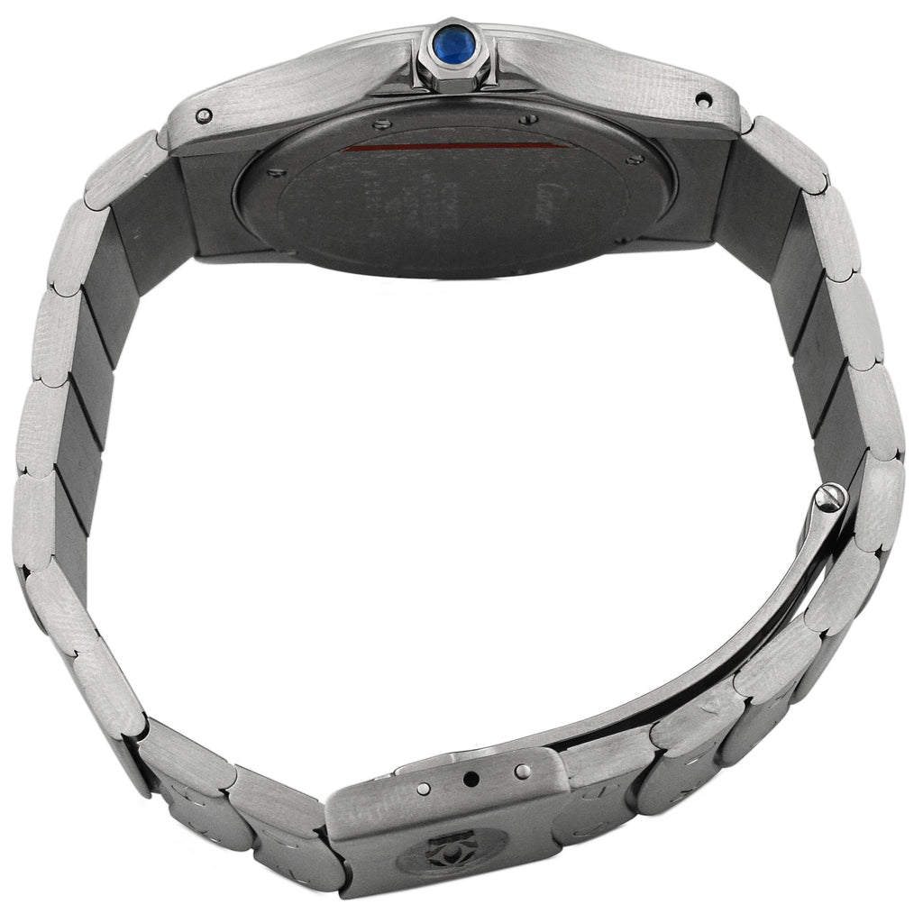 Cartier Unisex Santos Ronde Stainless Steel 33mm White Roman Dial Watch Reference #: W20026K1 - Happy Jewelers Fine Jewelry Lifetime Warranty