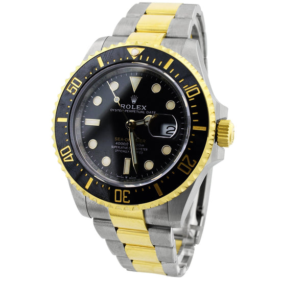 Rolex Mens Seadweller Two Tone Yellow Gold and Stainless Steel 43mm Black Dot Dial Watch Reference #: 126603 - Happy Jewelers Fine Jewelry Lifetime Warranty