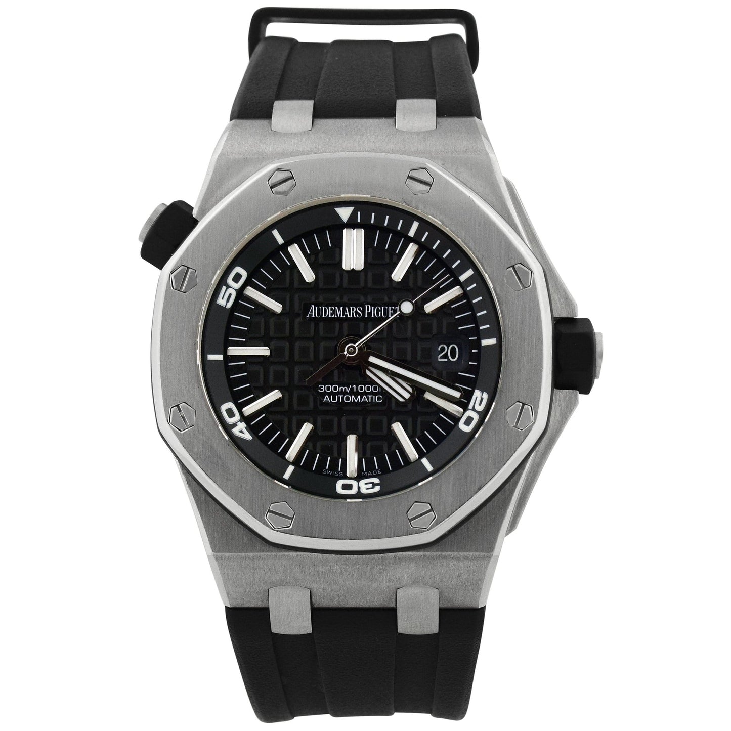 Load image into Gallery viewer, Audemars Piguet Men&amp;#39;s Royal Oak Offshore Diver Stainless Steel 42mm Black Stick Dial Watch Reference #: 15710.ST.OO.A002.CA.01 - Happy Jewelers Fine Jewelry Lifetime Warranty
