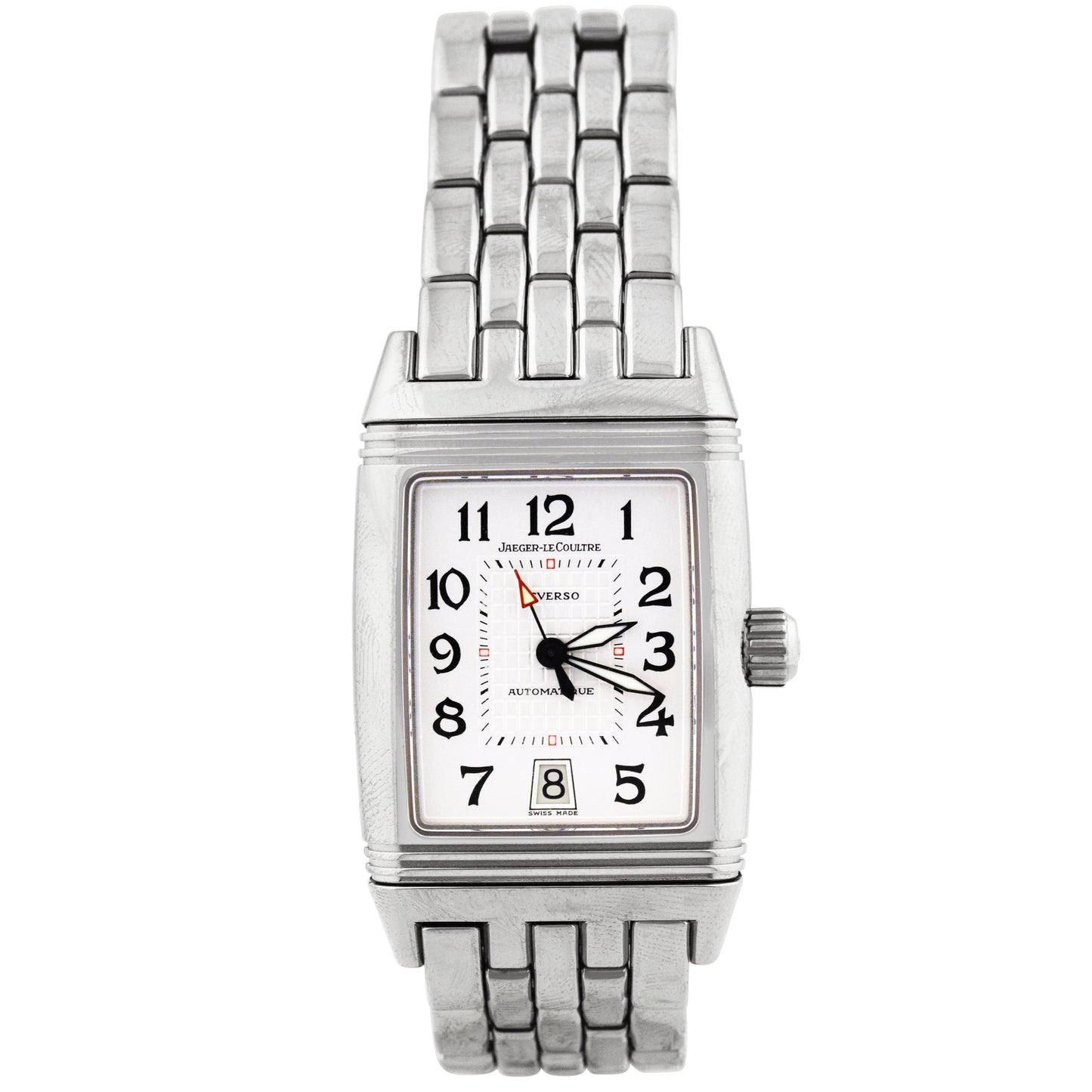 Jaeger-LeCoultre Unisex Reverso Gran'Sport Stainless Steel 26.8x43.5mm Silver Arabic Dial Watch Reference #: Q2908120 - Happy Jewelers Fine Jewelry Lifetime Warranty