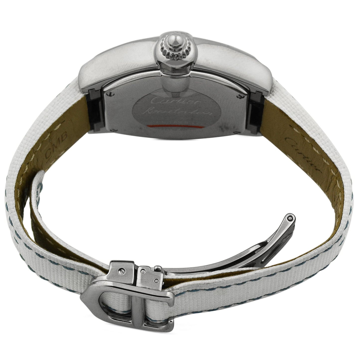 Cartier Ladys Roadster Stainless Steel 31mm Blue Roman Dial Watch Reference #: W62053V3 - Happy Jewelers Fine Jewelry Lifetime Warranty