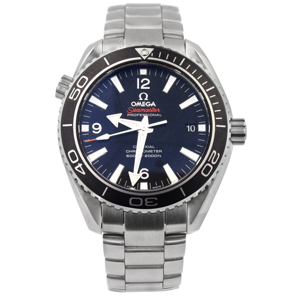 Omega Mens Seamaster Planet Ocean Stainless Steel 45.5mm Black Stick & Arabic Dial Watch Reference #: 232.30.46.21.01.001 - Happy Jewelers Fine Jewelry Lifetime Warranty
