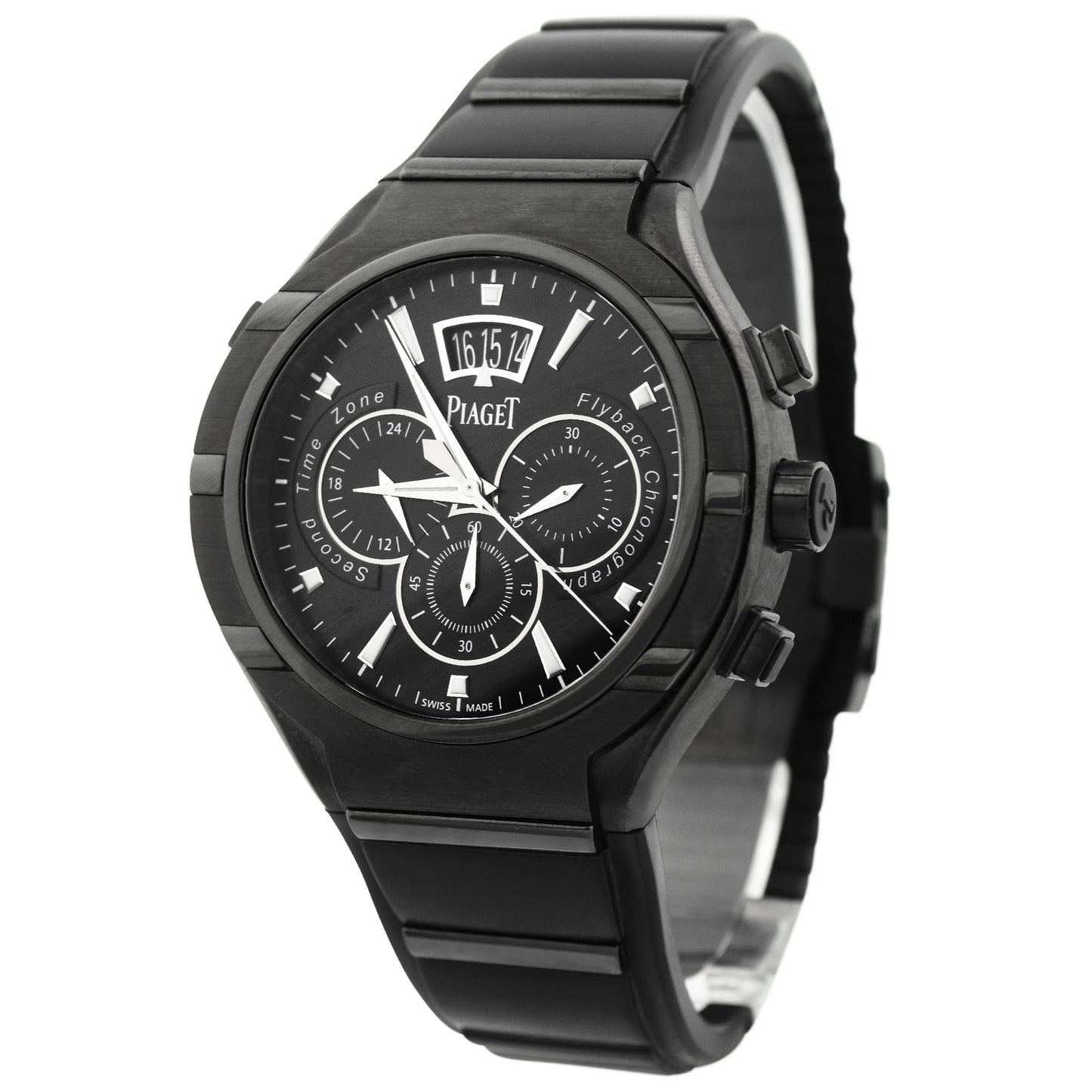 Load image into Gallery viewer, Piaget Mens Polo FortyFive Titanium &amp;amp; Stainless Steel 45mm Black Chronograph Stick Dial Watch Reference #: G0A37004 - Happy Jewelers Fine Jewelry Lifetime Warranty
