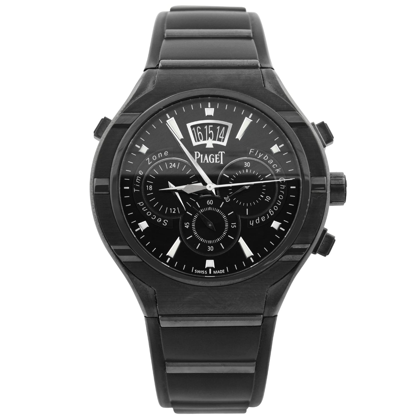 Load image into Gallery viewer, Piaget Mens Polo FortyFive Titanium &amp;amp; Stainless Steel 45mm Black Chronograph Stick Dial Watch Reference #: G0A37004 - Happy Jewelers Fine Jewelry Lifetime Warranty

