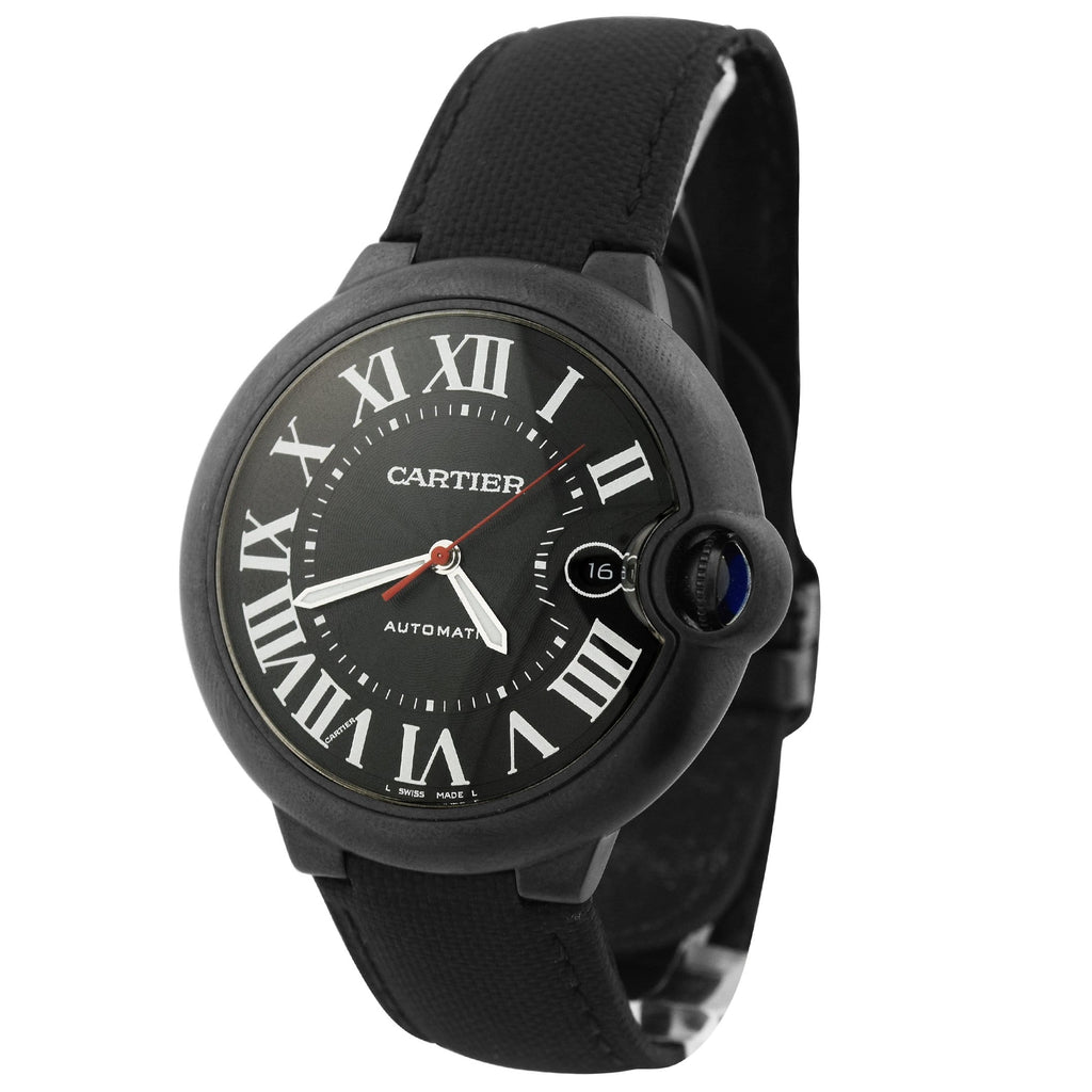 Cartier Unisex Ballon Bleu Stainless Steel 42mm Black Roman Dial Watch Reference #: WSBB0015 - Happy Jewelers Fine Jewelry Lifetime Warranty