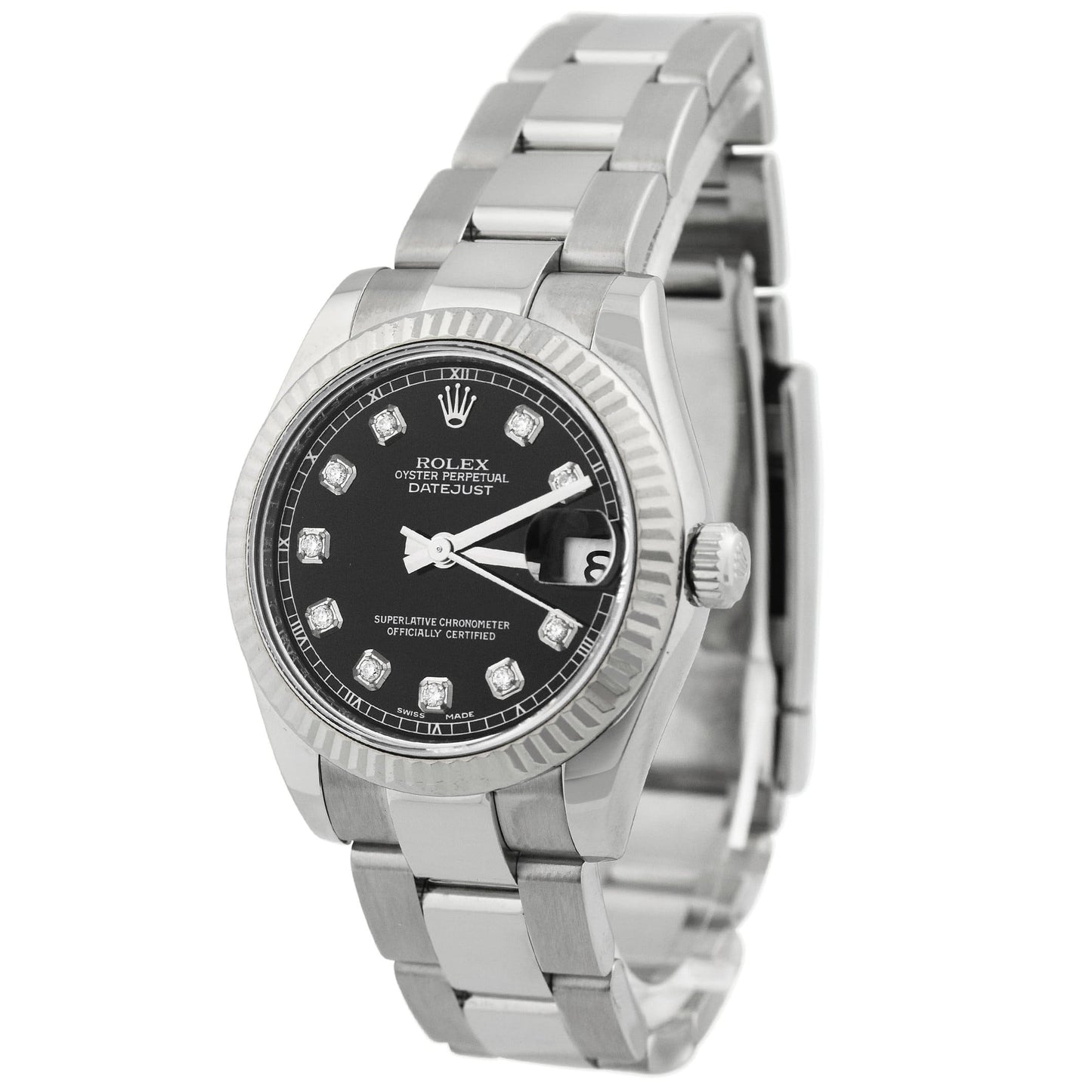 Load image into Gallery viewer, Rolex Ladys Datejust Stainless Steel 31mm Black Diamond Dot dial Watch Reference #: 78274 - Happy Jewelers Fine Jewelry Lifetime Warranty
