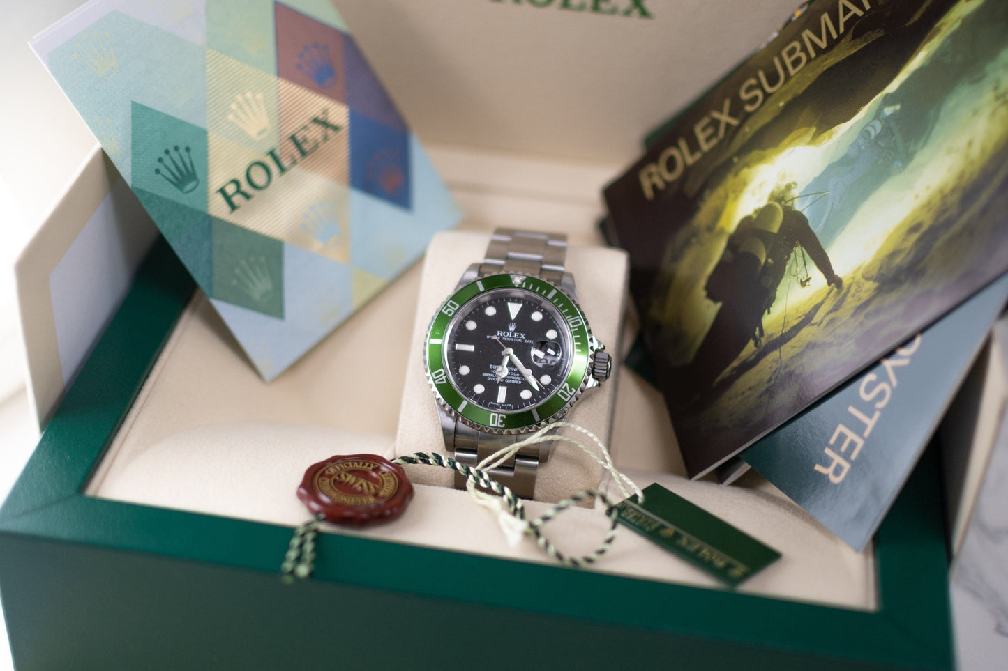 Collectors Dream! 2006 Rolex Mens Submariner Date Kermit Stainless Ste –  Happy Jewelers